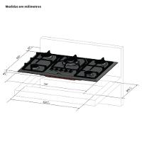 Cooktop 5 Bocas Fischer Infinity Tripla chama Acendimento Automático