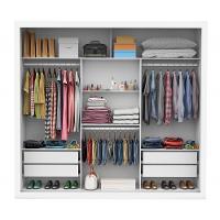 Guarda Roupa Casal 3 Portas 4 Gavetas com Espelho Clarice Carioca Móveis - 3