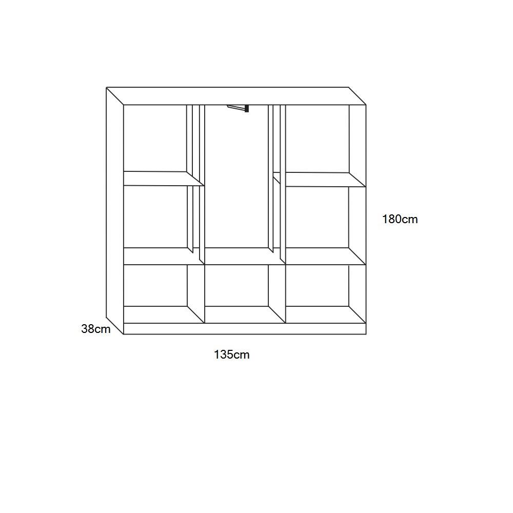 Guarda Roupa Solteiro 7 Portas 1 Gaveta Laguna Faimec - 4