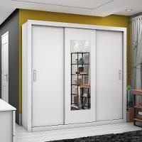 Guarda Roupa Casal 3 Portas 4 Gavetas com Espelho Ilhéus Carioca Móveis - 1