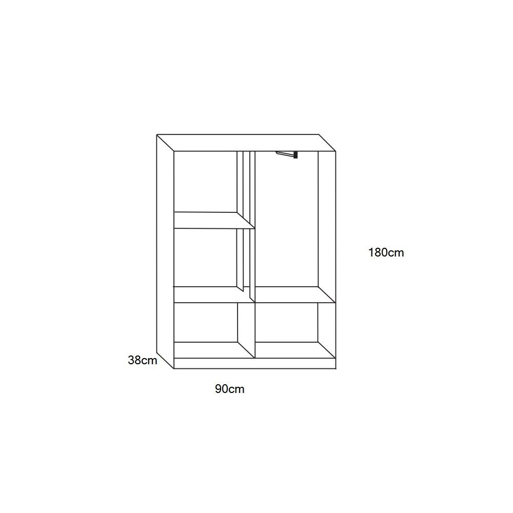 Guarda Roupa Solteiro 5 Portas 1 Gaveta Laguna Faimec - 4
