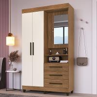 Guarda Roupa Solteiro Espelho 3 Portas 3 Gavetas Europa Faimec - 4