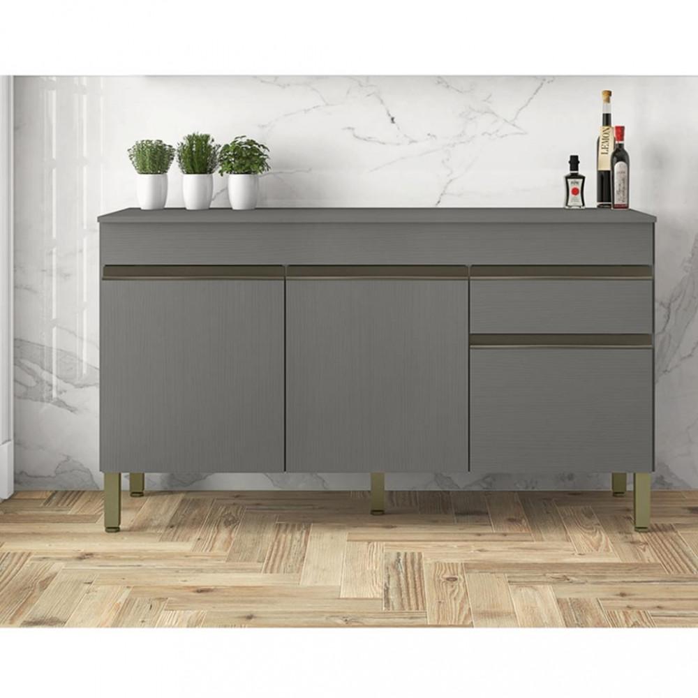 Balcão 3 Portas 1 Gaveta 150cm com tampo Line Kits Paraná - 1