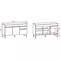 Balcão 3 Portas 1 Gaveta 150cm com tampo Line Kits Paraná - 7