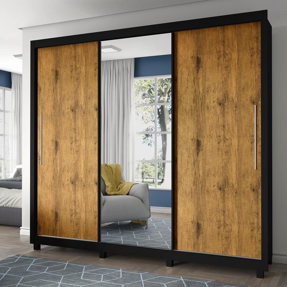 Guarda Roupa Casal com Espelho 3 Portas Flex 4 Gavetas Royale Gelius - 1