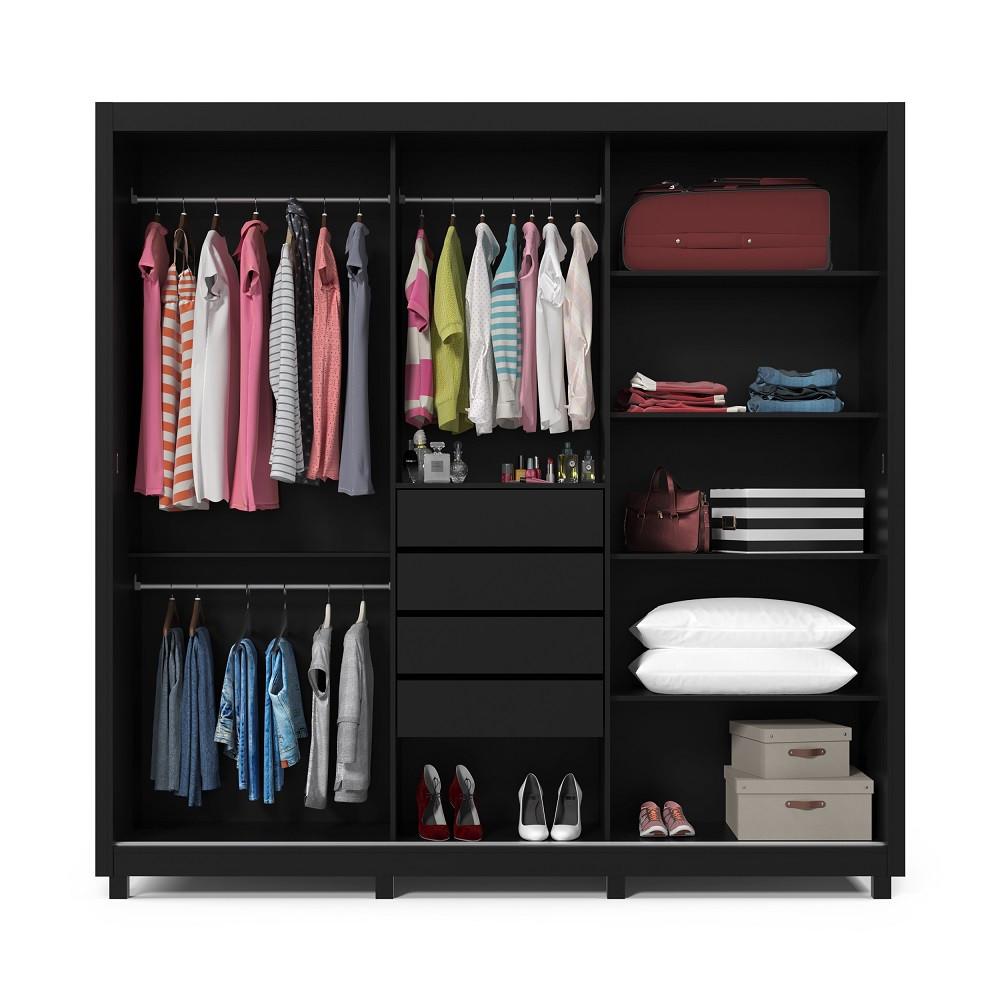 Guarda Roupa Casal com Espelho 3 Portas Flex 4 Gavetas Royale Gelius - 5
