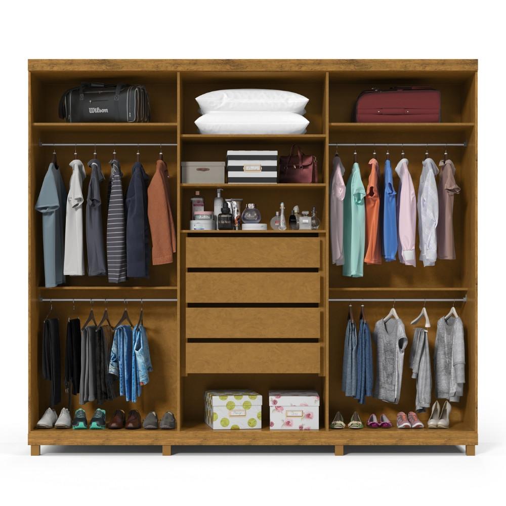 Guarda Roupa Casal Espelho Pés 6 Portas 4 Gavetas Absolut New Gelius - 3