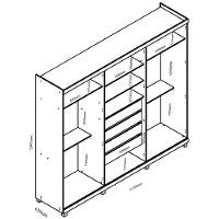 Guarda Roupa Casal Espelho Pés 6 Portas 4 Gavetas Absolut New Gelius - 4