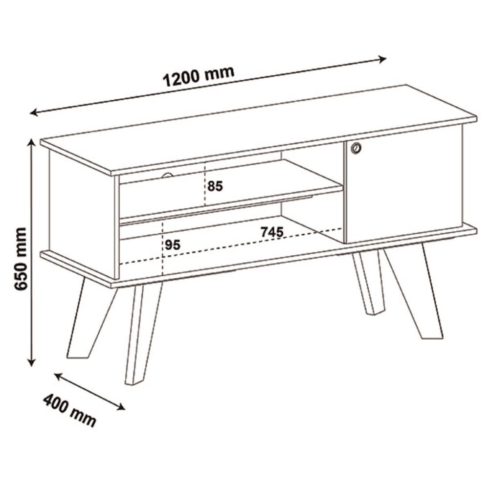Rack para TV até 50 Polegadas 1 Porta Frank Artely - 5