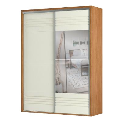Guarda Roupa Solteiro com Espelho 2 Portas 2 Gavetas TW601E Dalla Costa