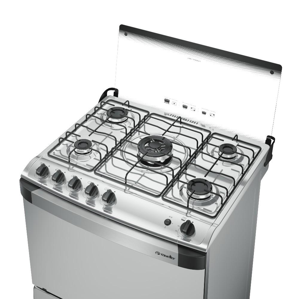 Fogão 5 Bocas Mueller Decorato G3 Tripla Chama cor Inox - 3