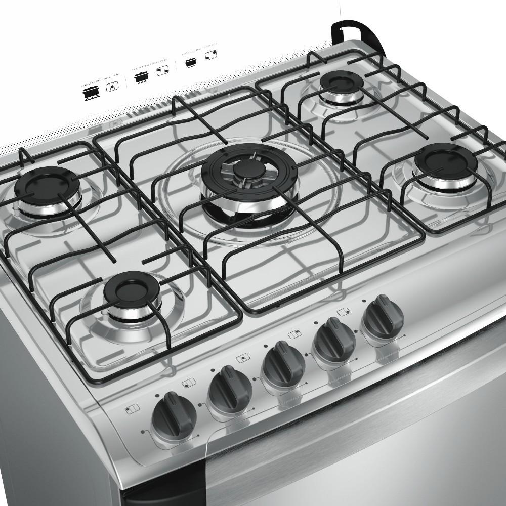 Fogão 5 Bocas Mueller Decorato G3 Tripla Chama cor Inox - 5