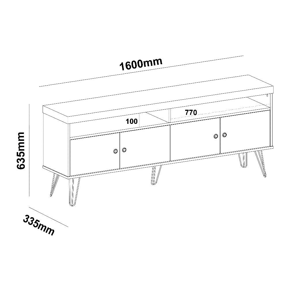 Rack para TV até 60 Polegadas 4 Portas Liberty Artely - 5