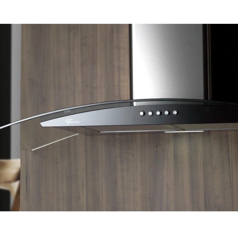 Coifa de Parede Fischer Fit 90cm com Vidro Curvo Inox - 2