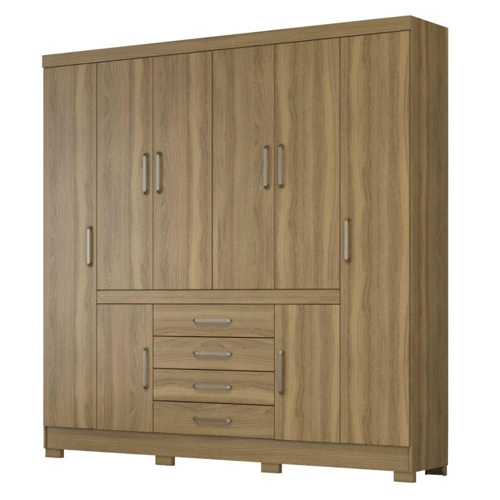 Guarda Roupa Casal 8 Portas 4 Gavetas New Realce Demóbile - 2