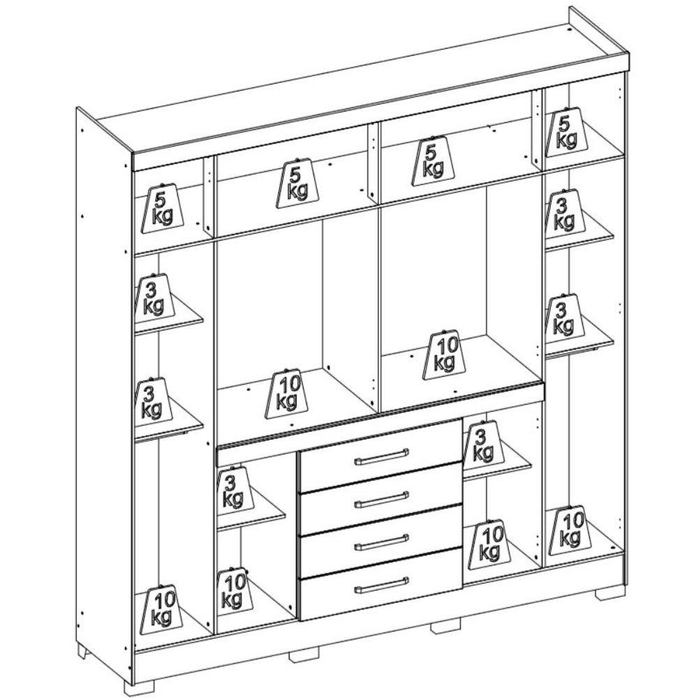 Guarda Roupa Casal 8 Portas 4 Gavetas New Realce Demóbile - 4