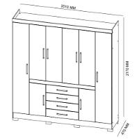 Guarda Roupa Casal 8 Portas 4 Gavetas New Realce Demóbile - 5