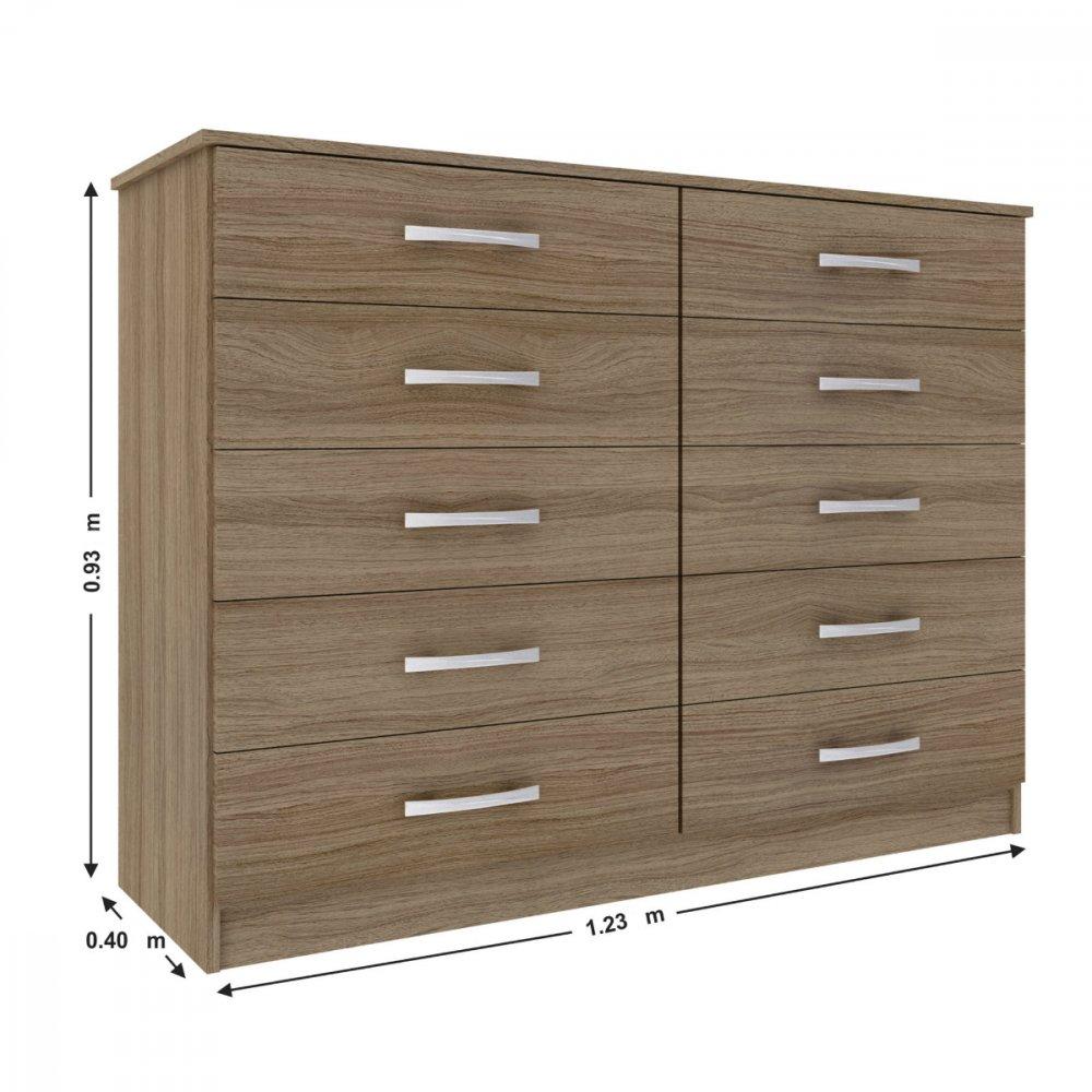 Cômoda 10 Gavetas Austin Evidência Móveis - 3