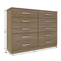 Cômoda 10 Gavetas Austin Evidência Móveis - 3