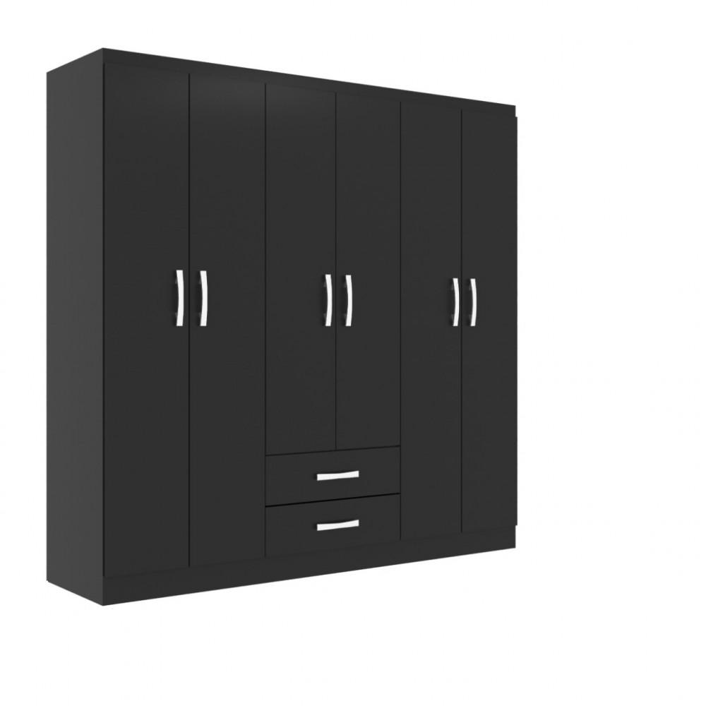 Guarda Roupa Casal 6 Portas 2 Gavetas Atalaia Evidência Móveis - 2