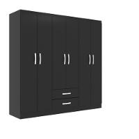 Guarda Roupa Casal 6 Portas 2 Gavetas Atalaia Evidência Móveis - 2