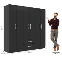 Guarda Roupa Casal 6 Portas 2 Gavetas Atalaia Evidência Móveis - 3