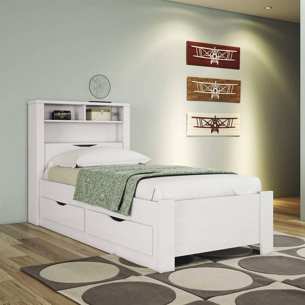 Cama de Solteiro Invicta 2 Gavetas Santos Andirá - 1