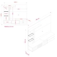Painel para TV até 55 Polegadas 2 Portas Frizz Supreme Madetec - 4