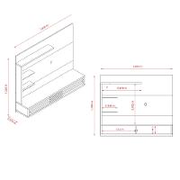 Painel para TV até 50 Polegadas 2 Portas Frizz Select Madetec - 3