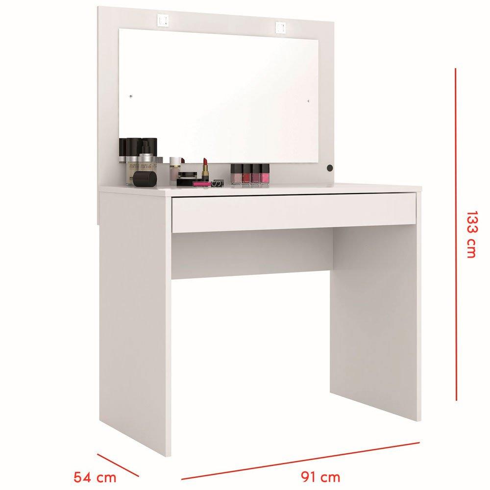 Penteadeira com Espelho e Led 1 Gaveta Atraente Demóbile - 3
