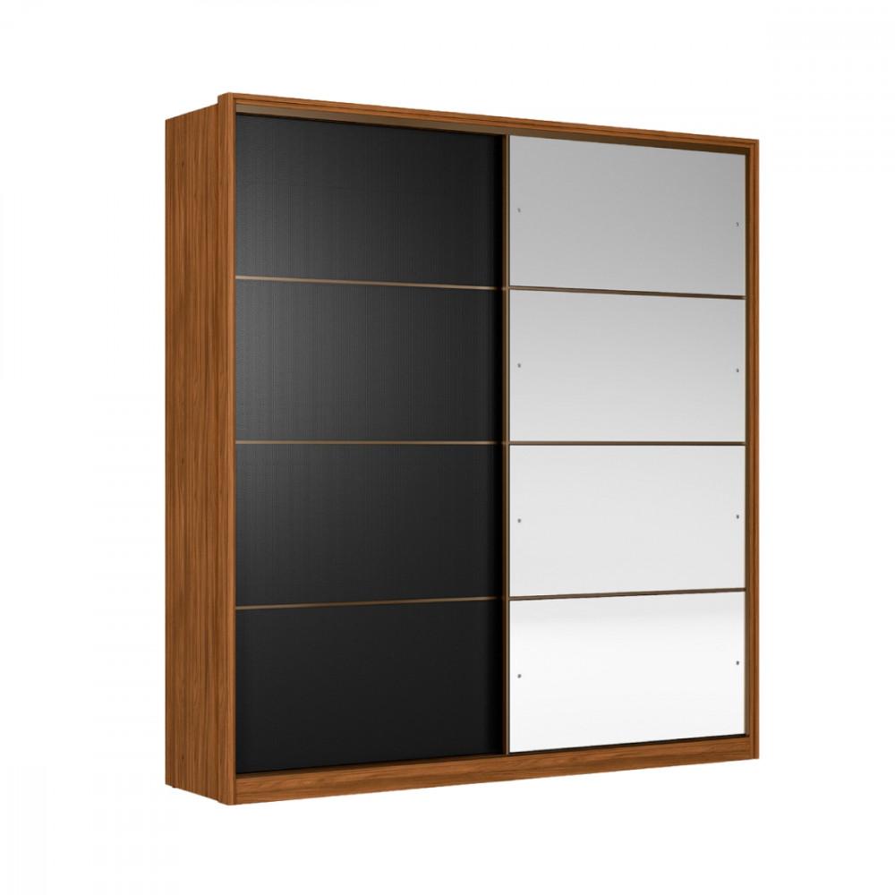 Guarda Roupa Solteiro 2 Portas 1 Porta Espelho Flex Belga II Demartêz - 2