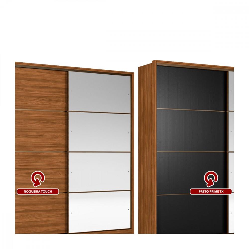 Guarda Roupa Solteiro 2 Portas 1 Porta Espelho Flex Belga II Demartêz - 5