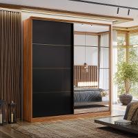 Guarda Roupa Solteiro 2 Portas 1 Porta Espelho Flex Belga II Demartêz - 1