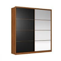 Guarda Roupa Solteiro 2 Portas 1 Porta Espelho Flex Belga II Demartêz - 2