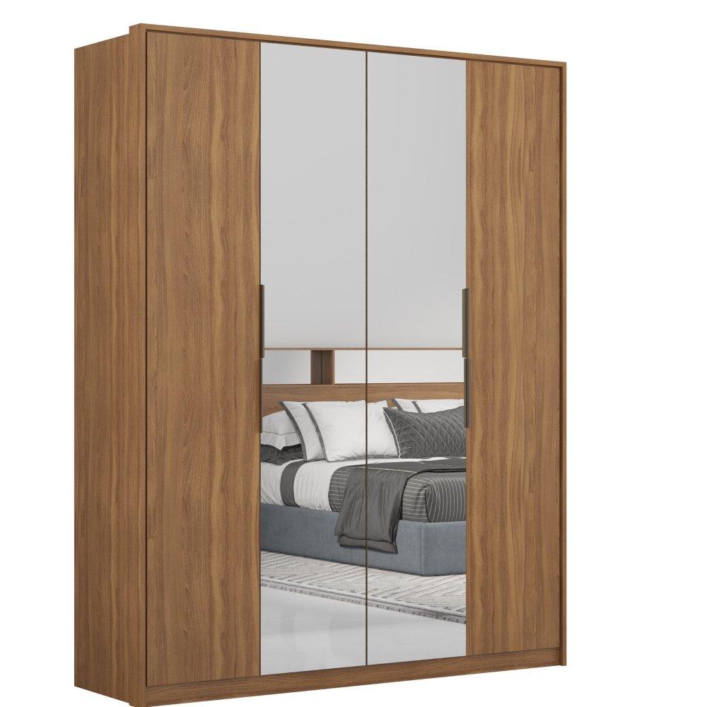 Guarda Roupa Solteiro 4 Portas com 2 Portas com Espelhos Attore Demartêz - 2