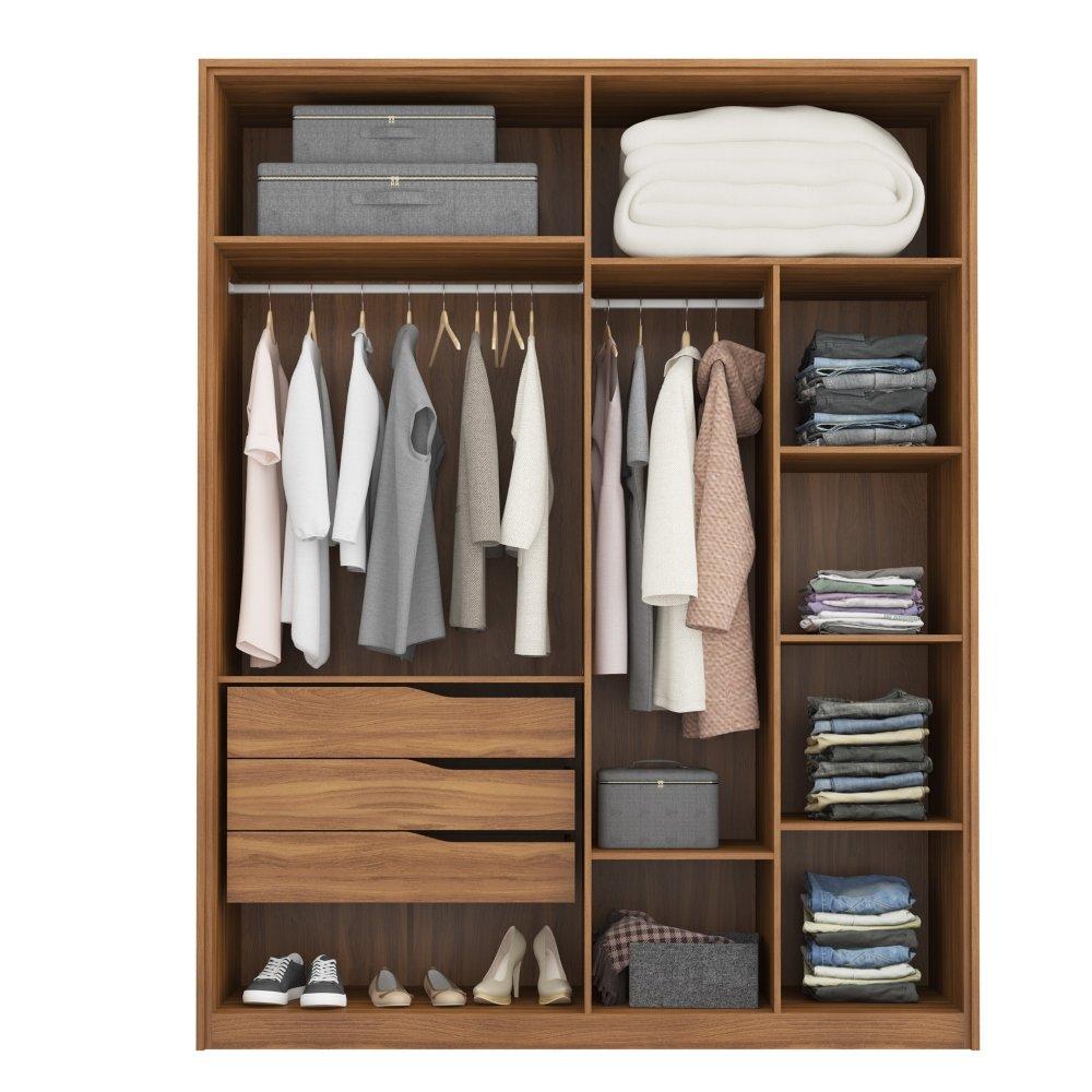 Guarda Roupa Solteiro 4 Portas com 2 Portas com Espelhos Attore Demartêz - 3