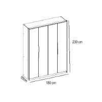 Guarda Roupa Solteiro 4 Portas com 2 Portas com Espelhos Attore Demartêz - 4