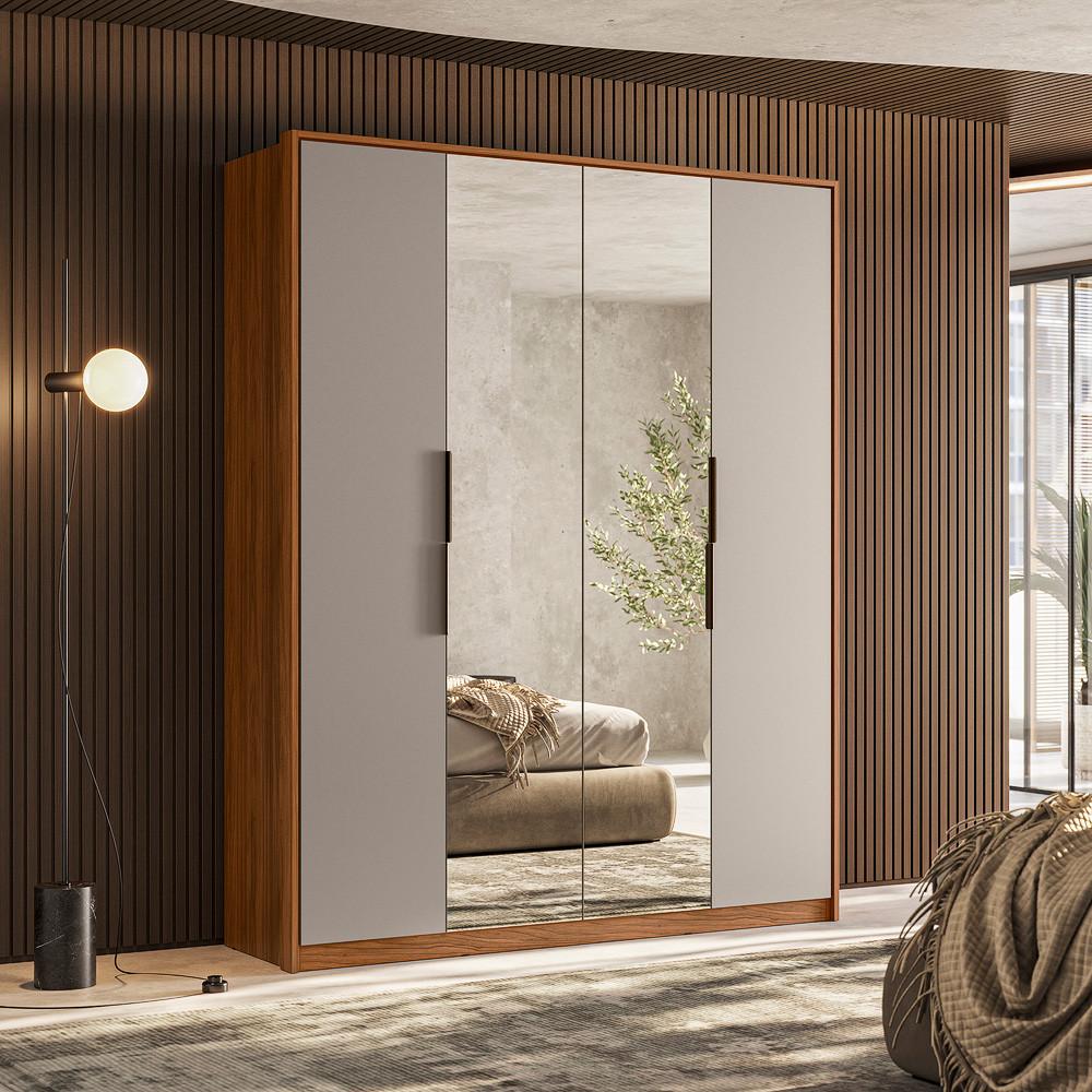 Guarda Roupa Solteiro 4 Portas com 2 Portas com Espelhos Attore Demartêz - 1