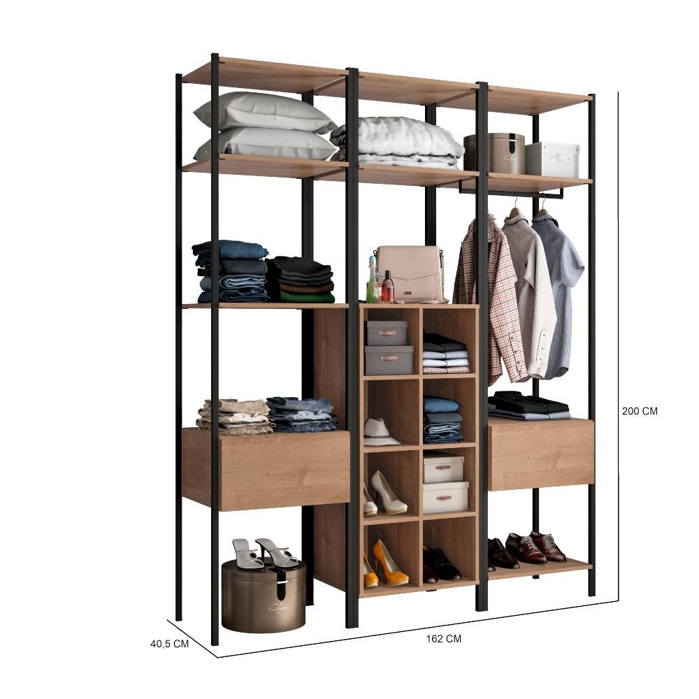Closet Multiuso 4 Prateleiras 8 Nichos Oxford 540ABC Artefamol - 3