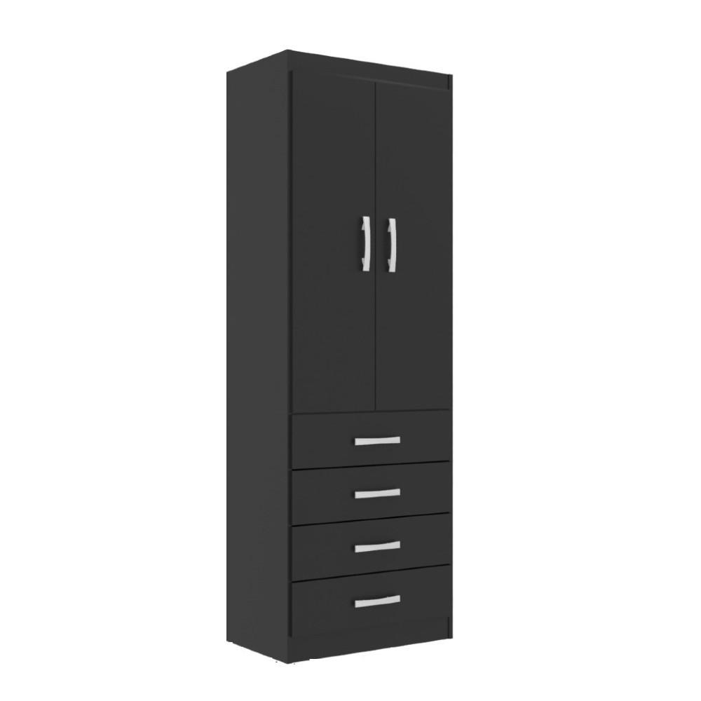 Guarda Roupa Solteiro 2 Portas 4 Gavetas CMS24 Evidência Móveis - 2