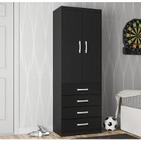 Guarda Roupa Solteiro 2 Portas 4 Gavetas CMS24 Evidência Móveis - 1