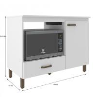 Balcão Cooktop 5 Bocas 1 Porta 1 Gaveta Roma Moveis Sul - 3