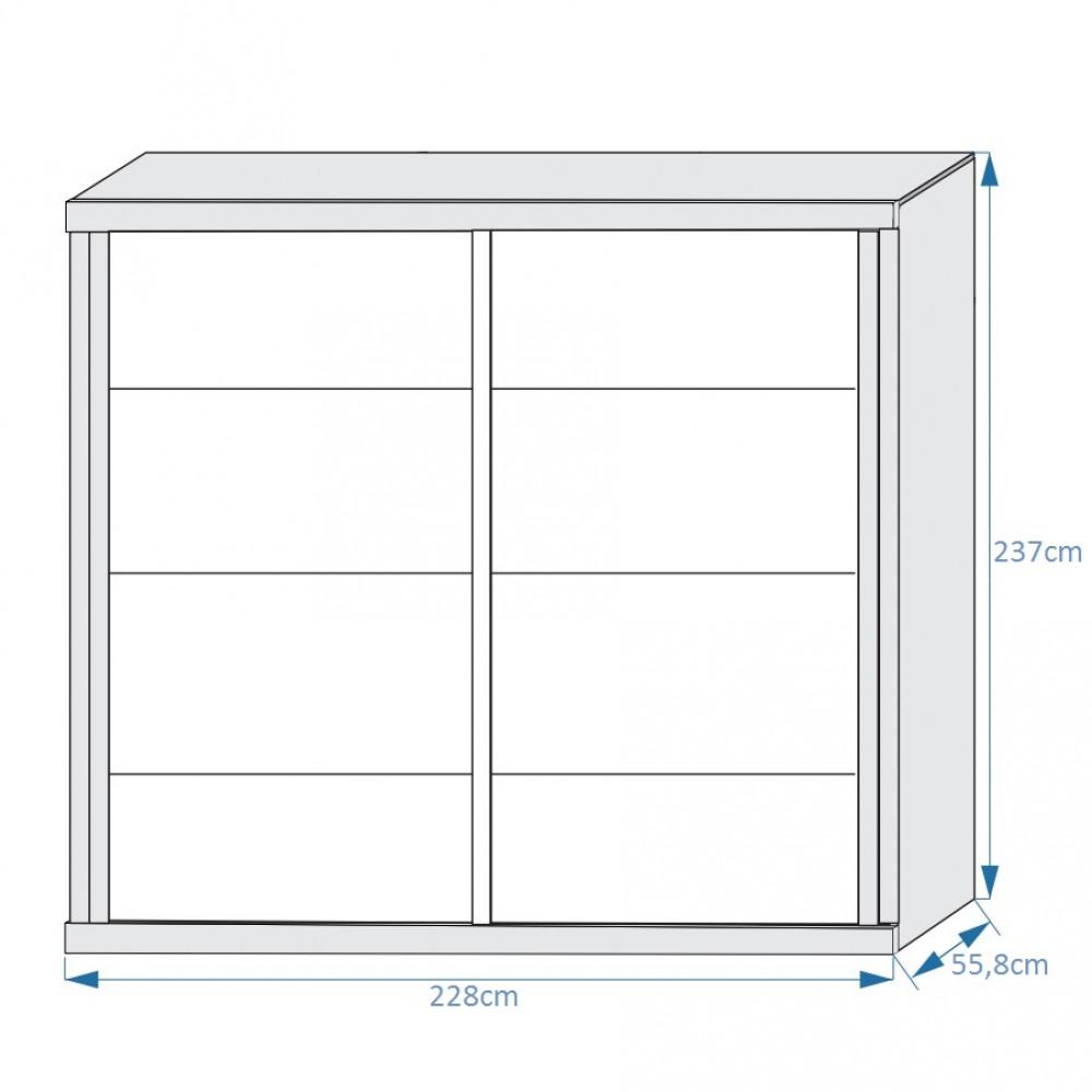 Guarda Roupa Casal 2 Portas 6 Gavetas Sevilha em MDF Made Marcs - 4