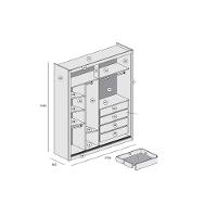 Guarda Roupa Solteiro Espelho 2 Portas 4 Gavetas Zurique Móveis Europa - 4