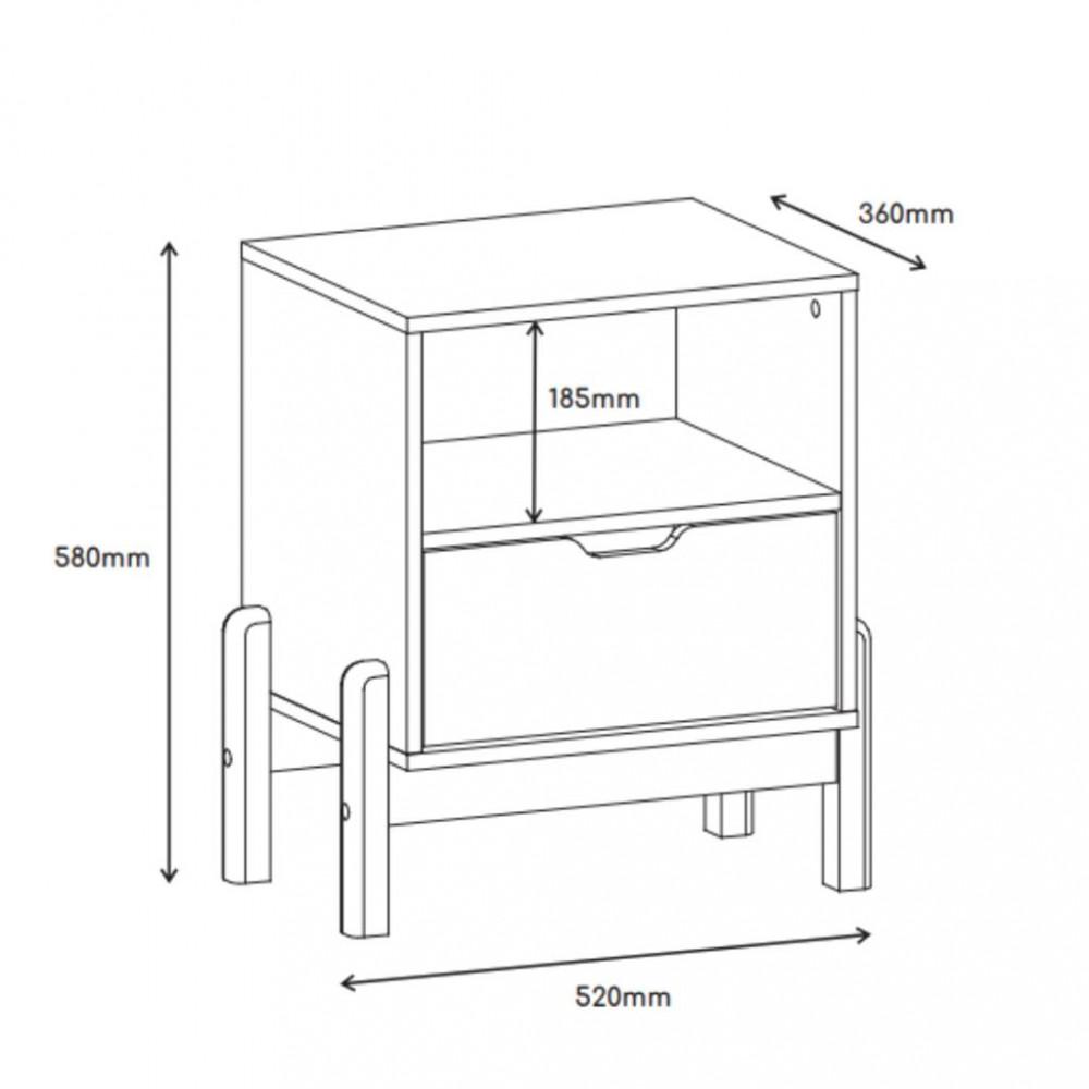 Mesa de Cabeceira 1 Gaveta Antares Casa D - 4