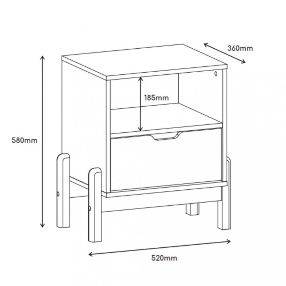 Mesa de Cabeceira 1 Gaveta Antares Casa D - 4