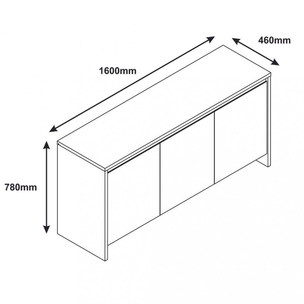 Balcão Buffet 3 Portas 1 Gaveta Madrid Casa D - 4