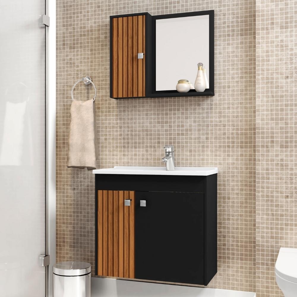 Conjunto Banheiro 3 Portas MDF Munique Bechara - 1