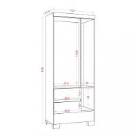 Guarda-Roupa Solteiro 3 Portas 2 Gavetas com Pés Coimbra Aramóveis - 4