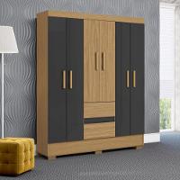 Guarda Roupa Casal 6 Portas 2 Gavetas com Pés Coimbra Aramóveis - 1